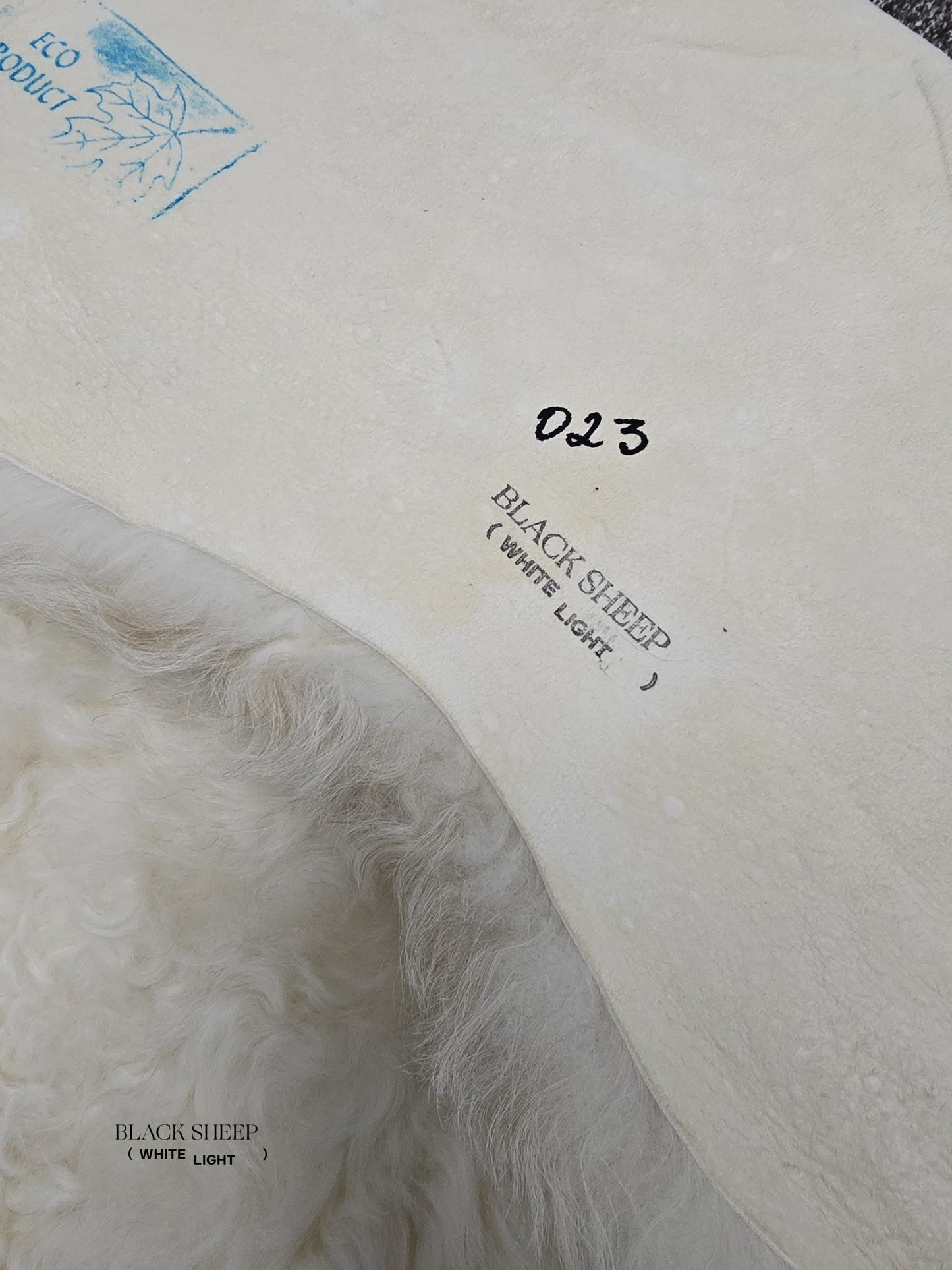 ONE OF THE KIND Icelandic Shorn White/Cream Sheepskin - Black Sheep (White Light)