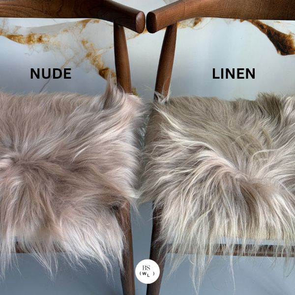 Coussin de chaise en peau de mouton islandais en lin