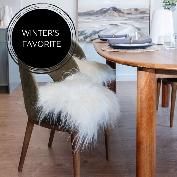 Cojín de silla de piel de oveja islandesa blanca