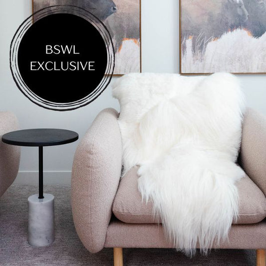 White Mélange Icelandic Sheepskin Throw