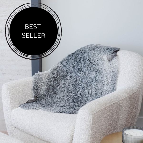 Piel de oveja Gotland de lana corta gris