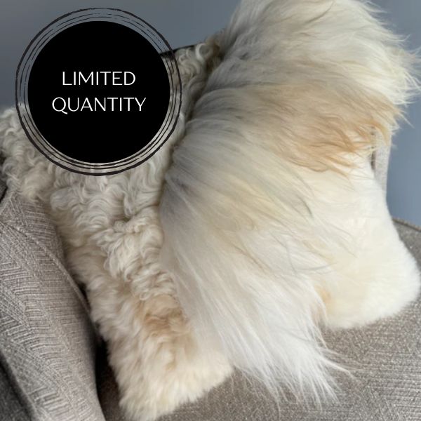 Mélange Sheepskin Pillow, straight wool