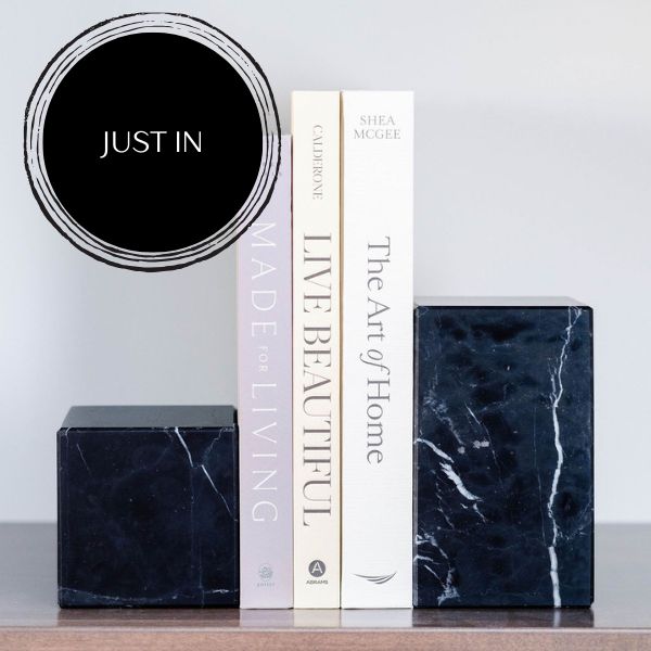 Black Marquina Marble Asymmetric Book Ends