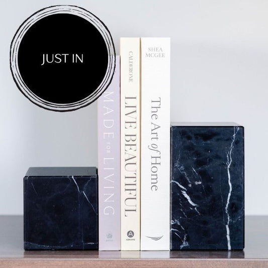 Black Marquina Marble Asymmetric Book Ends