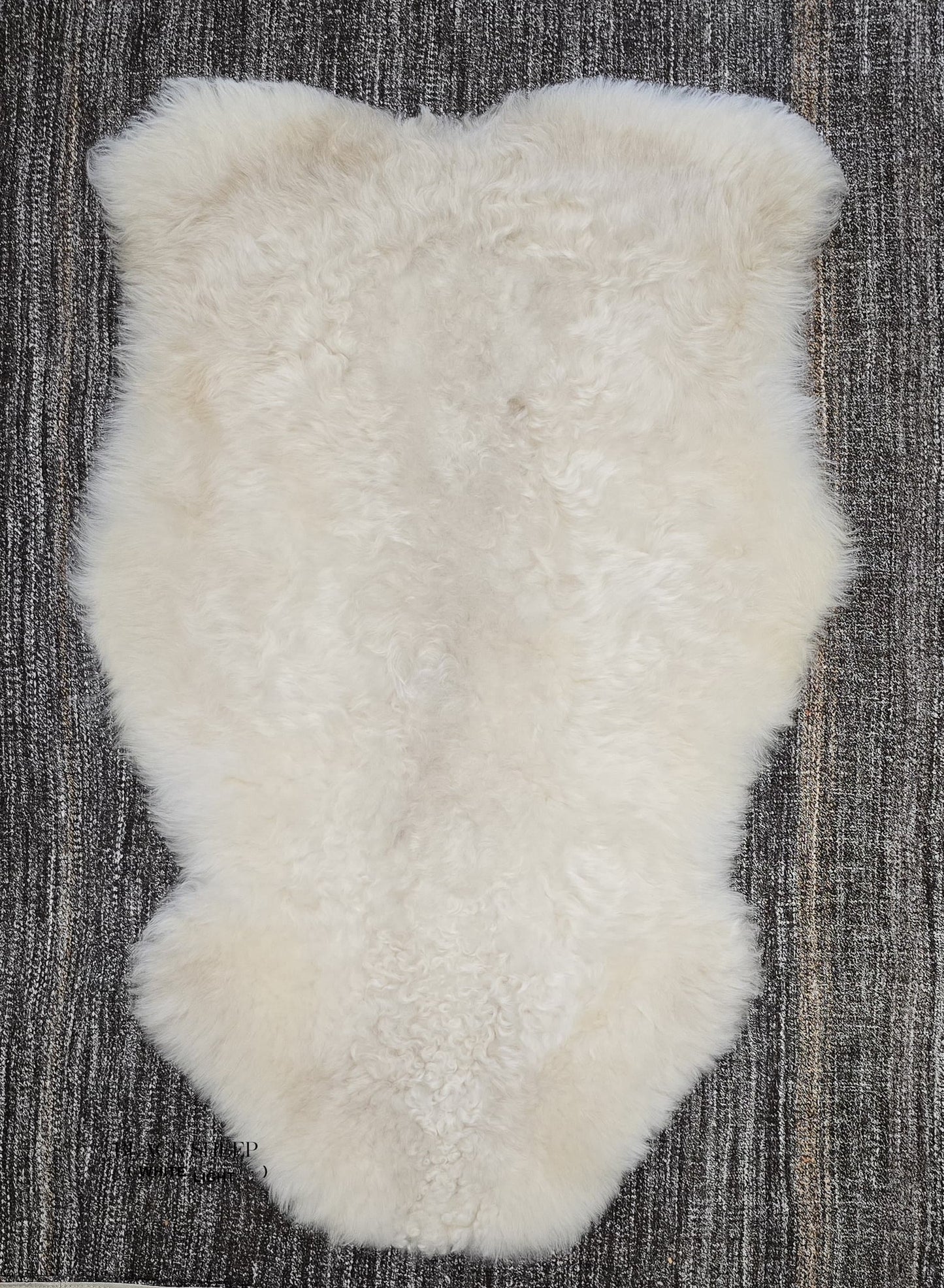 ONE OF THE KIND Icelandic Shorn White/Cream Sheepskin - Black Sheep (White Light)