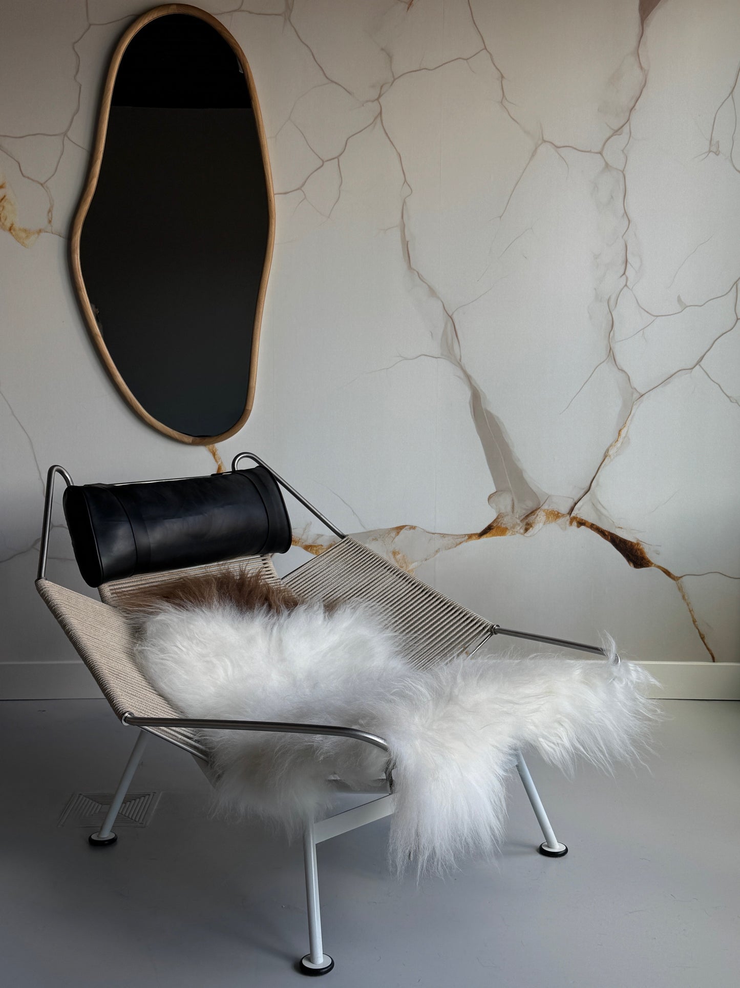 ONE OF A KIND White with Brown top Icelandic Sheepskin