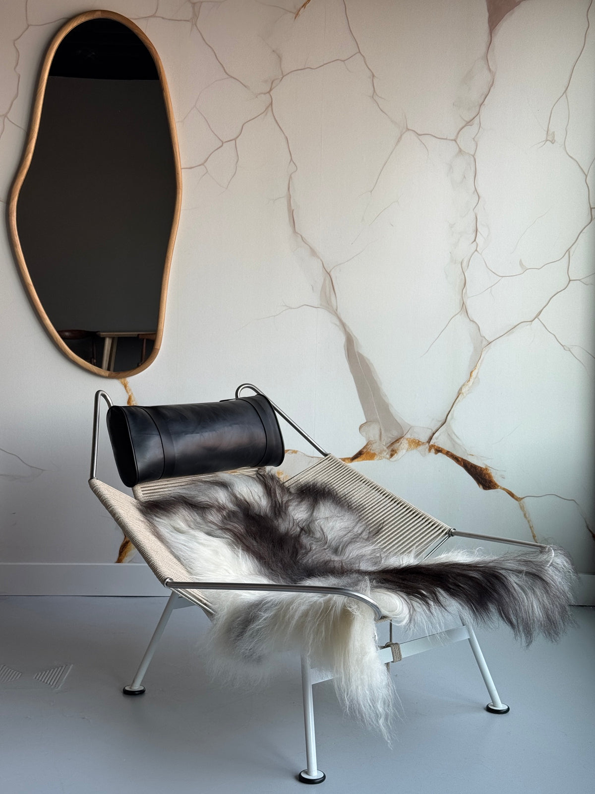 ONE OF A KIND Natural Light/Dark Grey Mix Icelandic Sheepskin