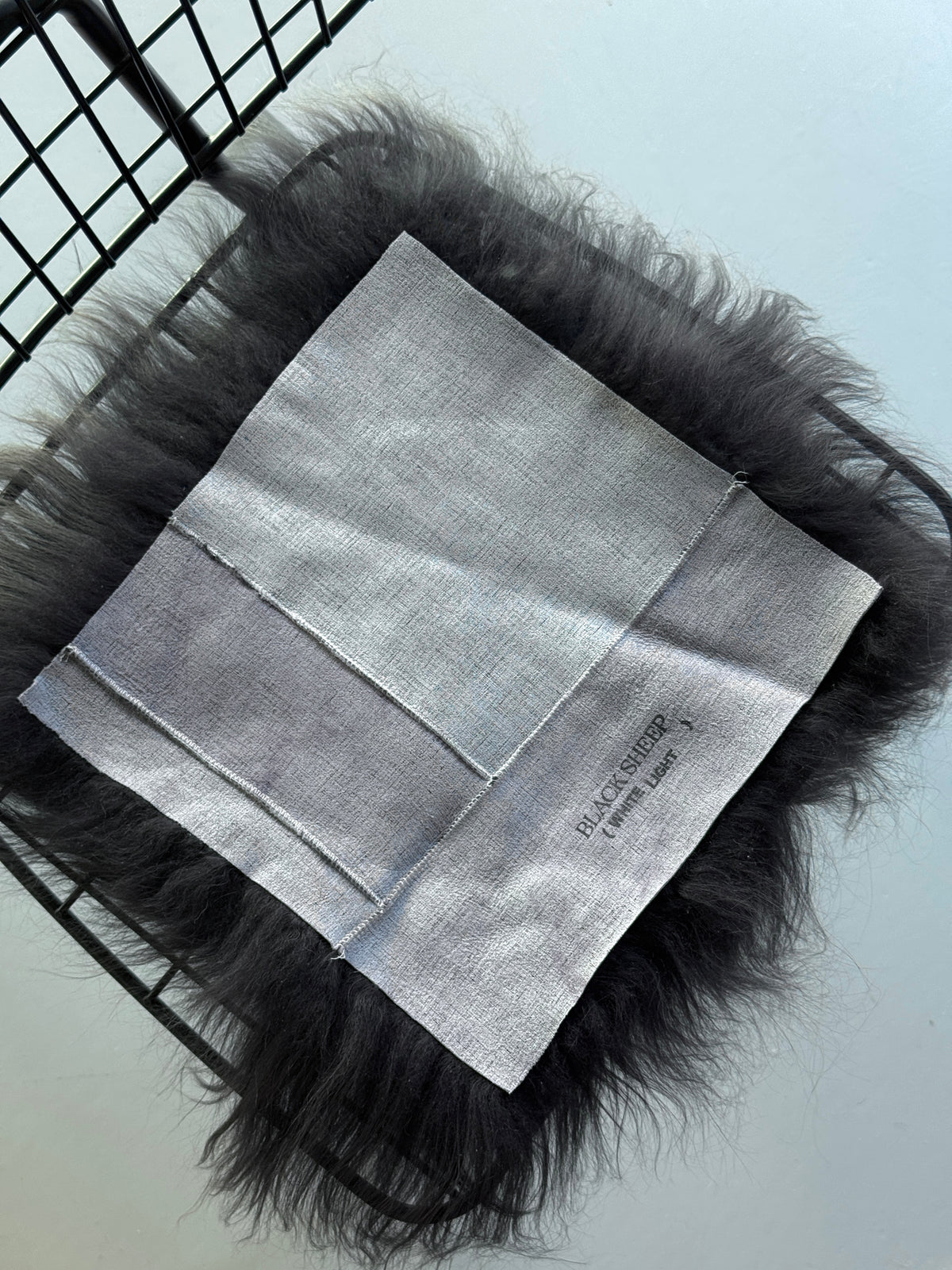 Steel Icelandic Sheepskin Chair Pad 12" x 12"