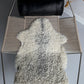 ONE OF A KIND White Medium Wool Gotland Sheepskin with baby grey