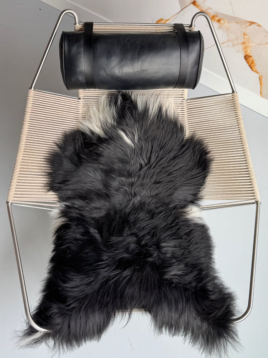 ONE OF A KIND Black/White Icelandic Sheepskin