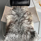 ONE OF A KIND Gotland Long Wool Grey with Brown curls Sheepskin