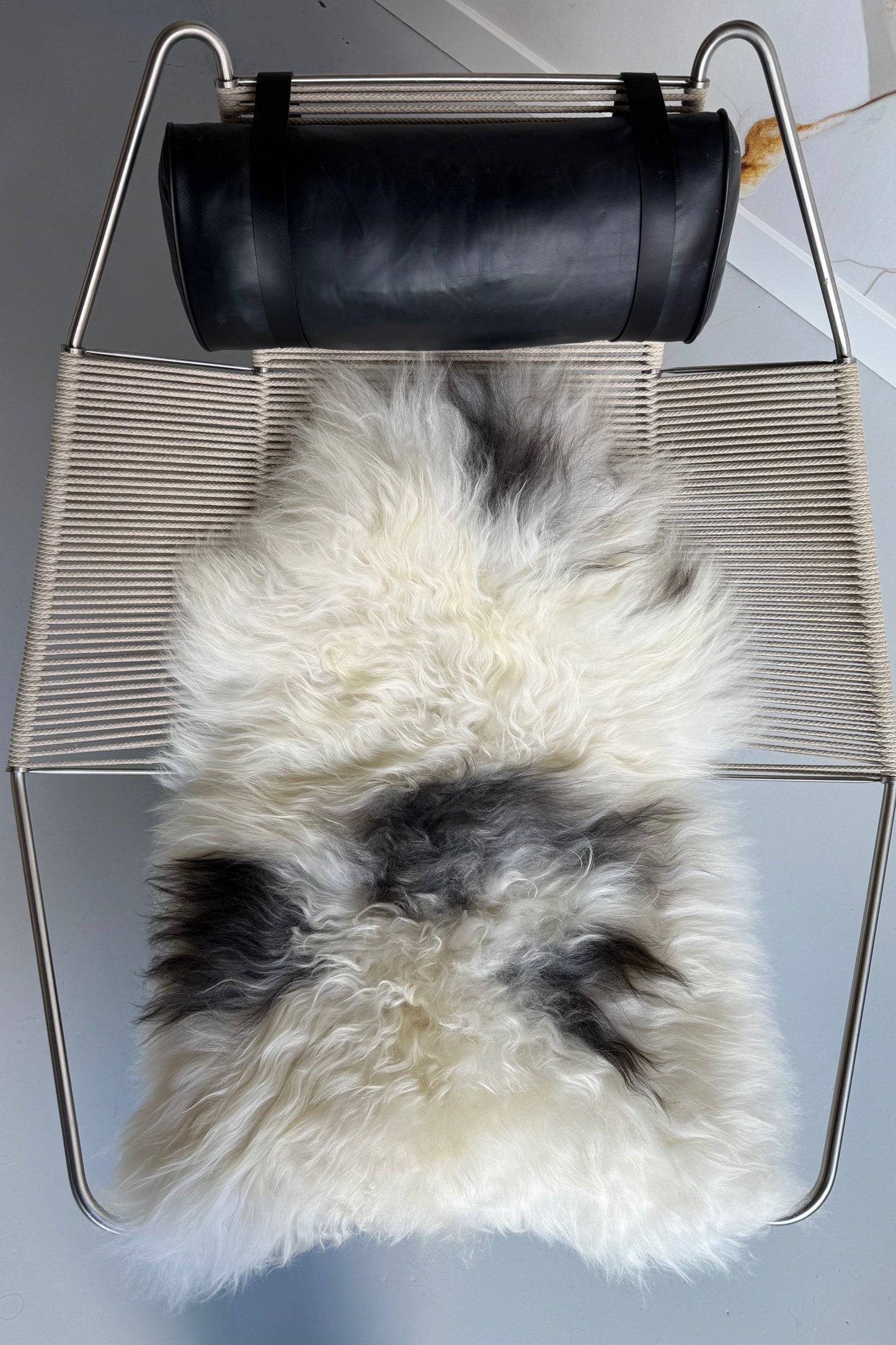 ONE OF A KIND White with Light Grey Spots Icelandic Sheepskin