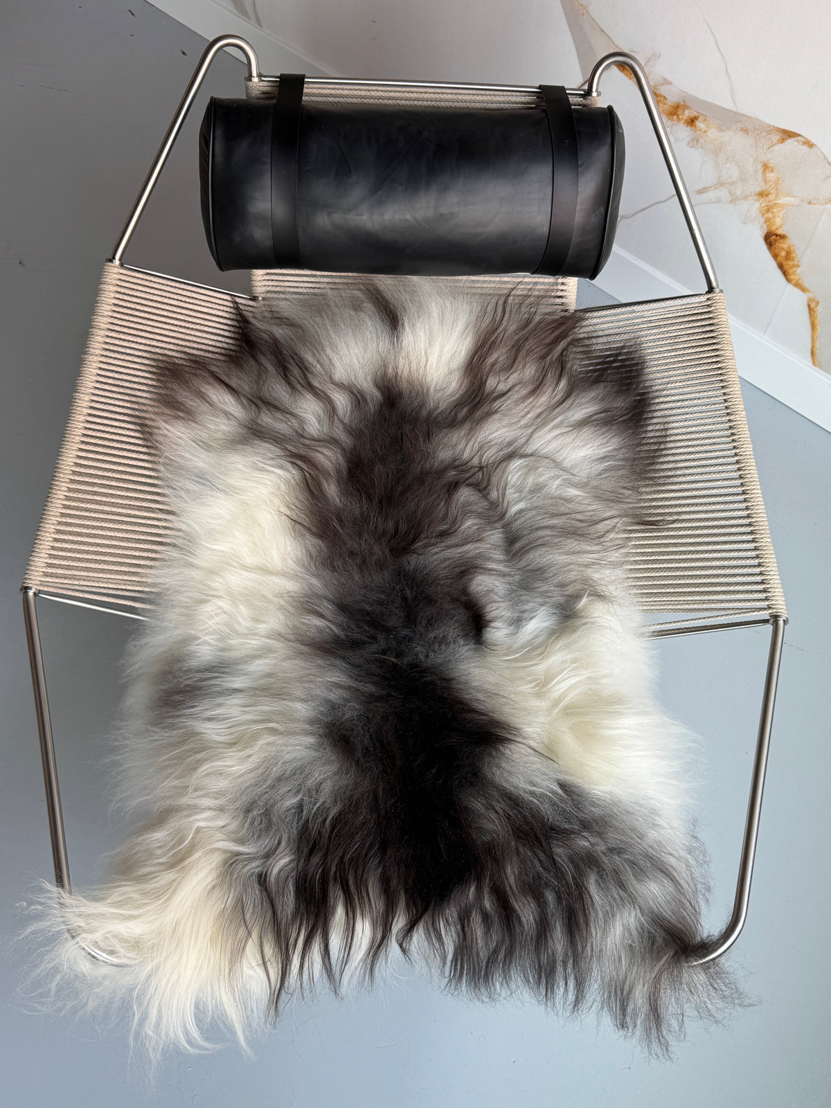 ONE OF A KIND Natural Light/Dark Grey Mix Icelandic Sheepskin