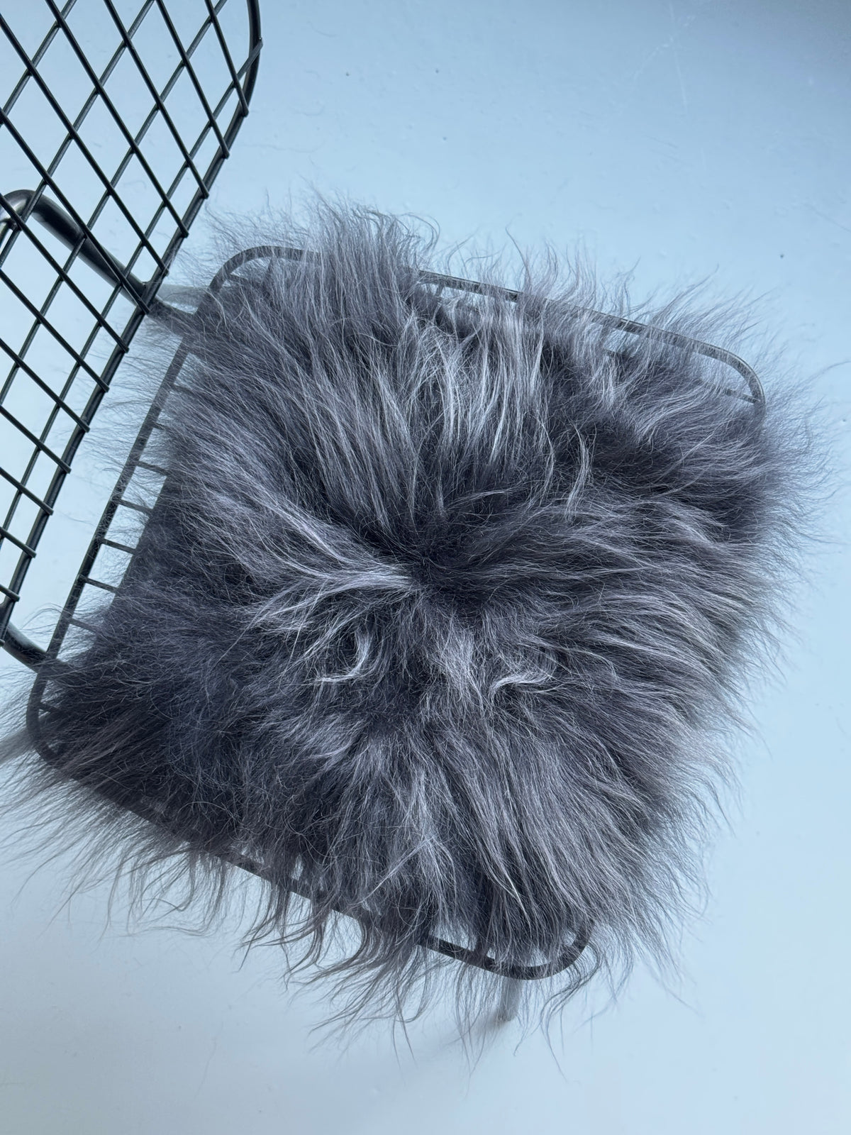 Steel Icelandic Sheepskin Chair Pad 12" x 12"