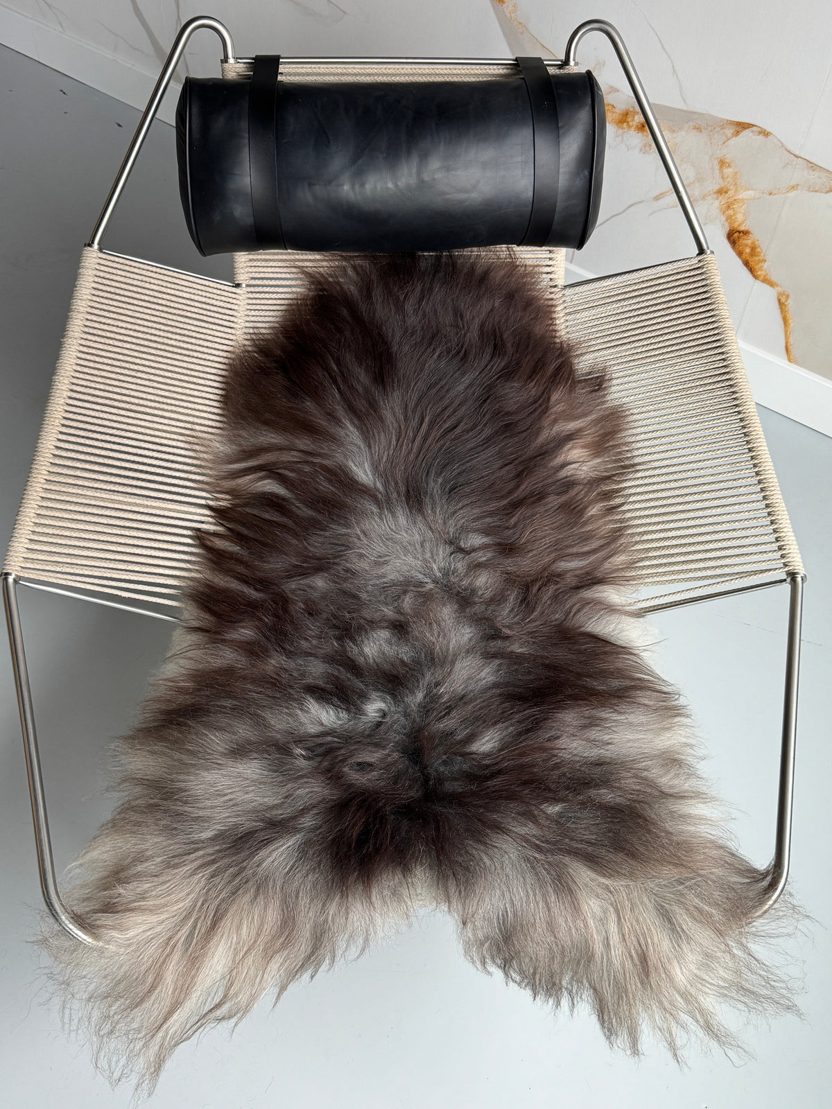 ONE OF A KIND Natural Dark Grey Icelandic Sheepskin