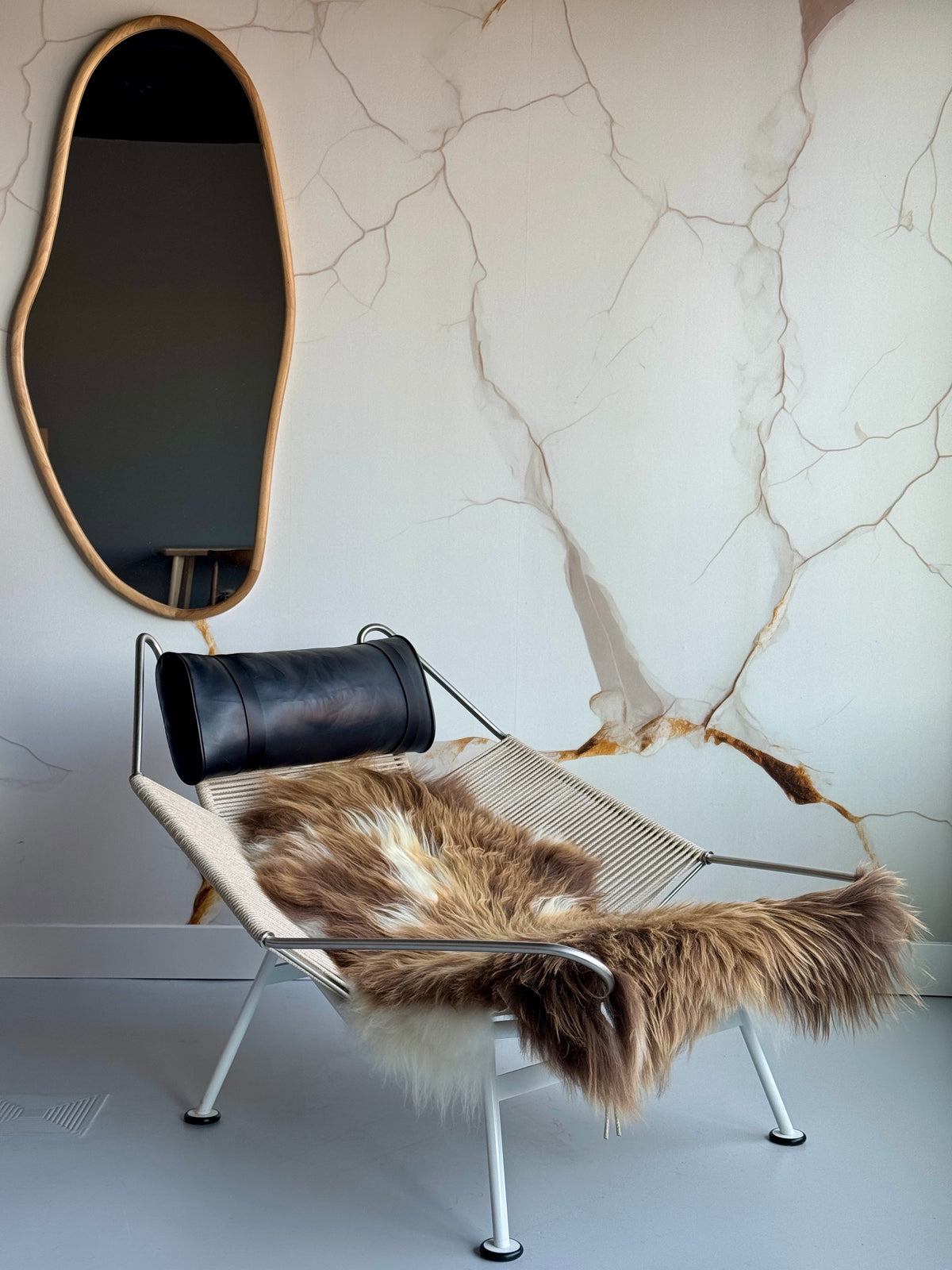ONE OF A KIND Natural Brown Spotted Icelandic Sheepskin