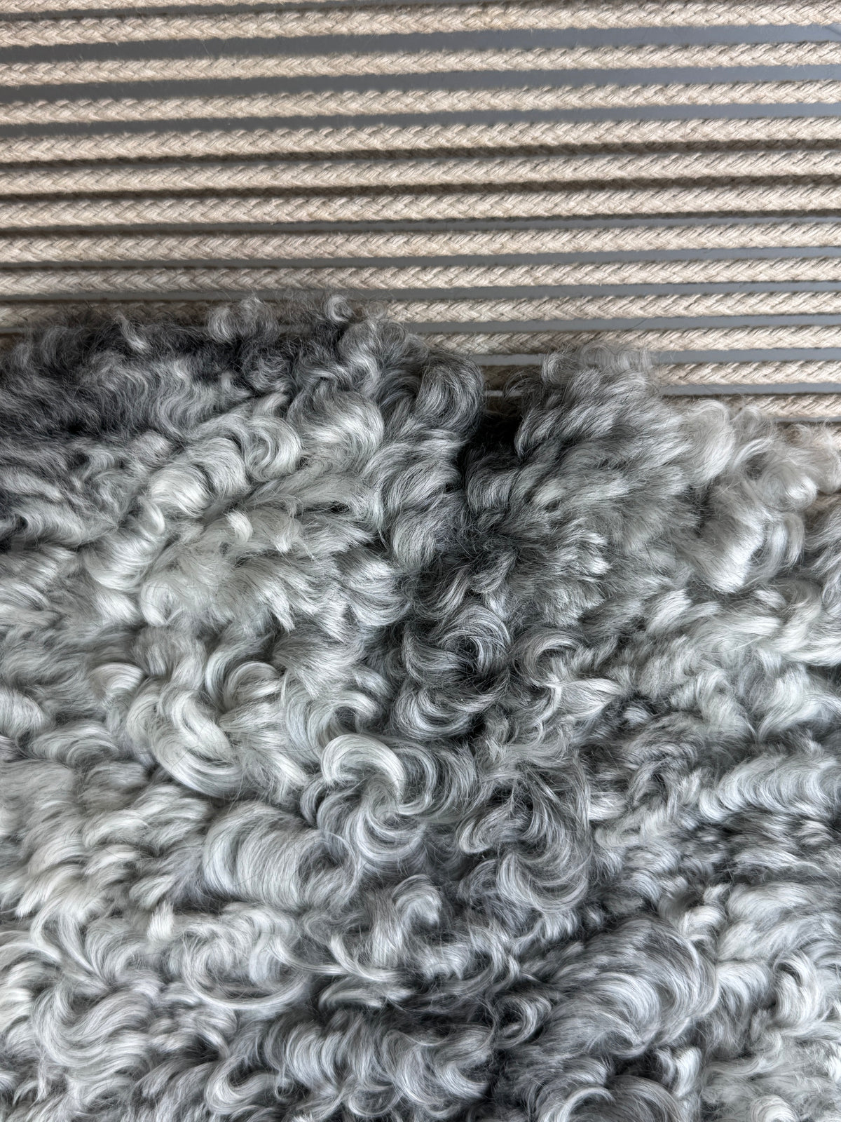 ONE OF A KIND Medium Silver Wool Gotland Sheepskin