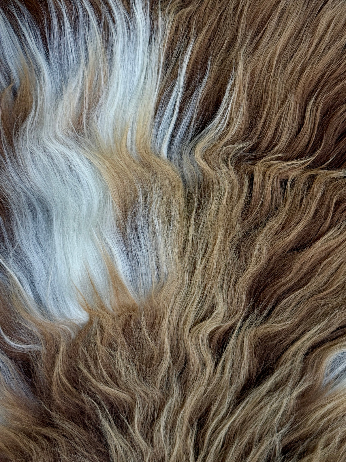 ONE OF A KIND Natural Brown Spotted Icelandic Sheepskin