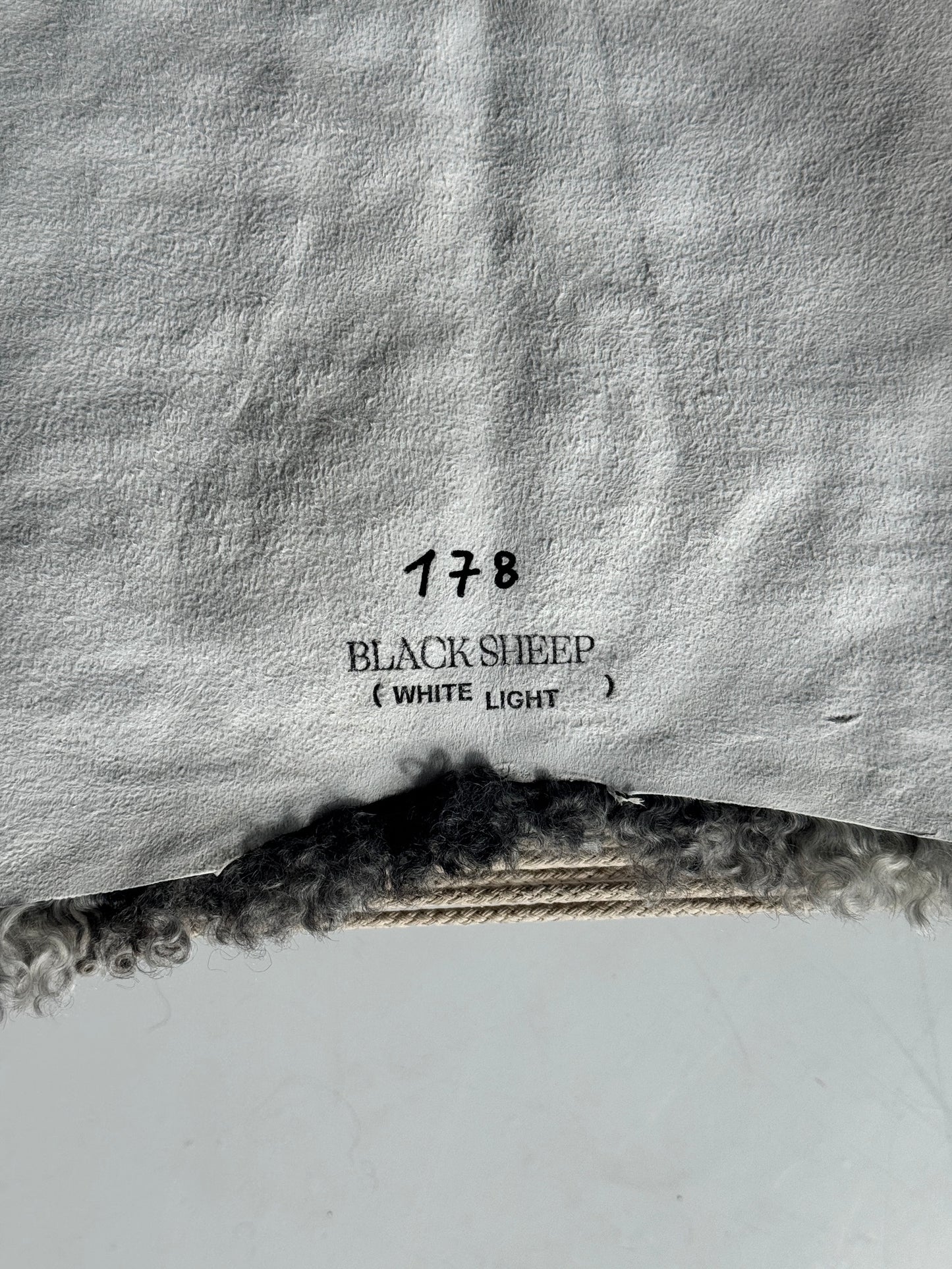 ONE OF A KIND Silver with Black Stripe Medium Wool Gotland Sheepskin