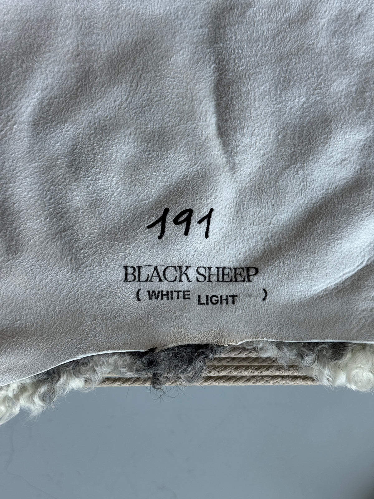 ONE OF A KIND Medium White Wool with Grey Gotland Sheepskin
