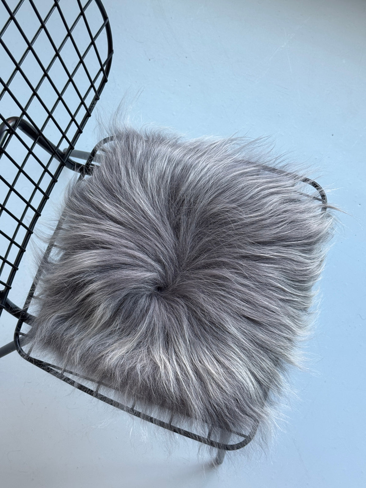 Silver Icelandic Sheepskin Chair Pad 12" x 12"