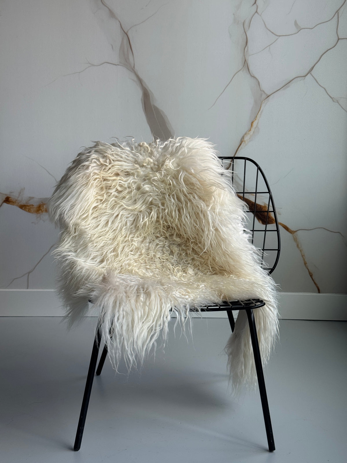 B Grade White Curly Icelandic Sheepskin