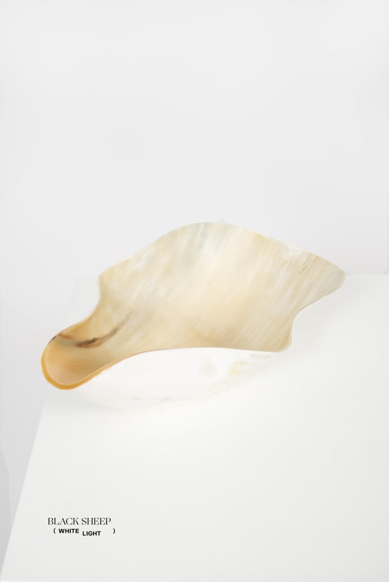 Ankole Horn Light Organic Vessel - Black Sheep (White Light)