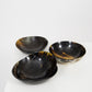 Ankole Horn Dark Round Bowl - Black Sheep (White Light)