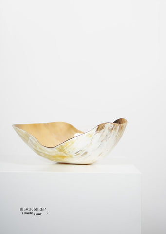 Ankole Horn Light Organic Vessel - Black Sheep (White Light)