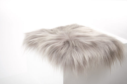 Mineral Icelandic Sheepskin Chair Pad - Black Sheep (White Light)