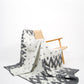 Geometric Pattern Icelandic Wool Throw - Black Sheep (White Light)