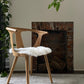 Shorn White Icelandic Sheepskin Chair Pad - Black Sheep (White Light)