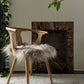 Taupe Icelandic Sheepskin Chair Pad - Black Sheep (White Light)