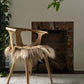 Brown Icelandic Sheepskin Chair Pad - Black Sheep (White Light)