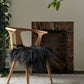 Black Icelandic Sheepskin Chair Pad - Black Sheep (White Light)