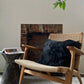 Square Black Icelandic Sheepskin Pillow Cover - Black Sheep (White Light)