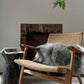 Rectangular Mineral Icelandic Sheepskin Pillow Cover - Black Sheep (White Light)