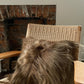 Square Brown Icelandic Sheepskin Pillow Cover - Black Sheep (White Light)