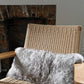 Rectangular Shorn Linen Icelandic Sheepskin Pillow Cover - Black Sheep (White Light)