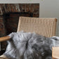 Rectangular Silver Icelandic Sheepskin Pillow Cover - Black Sheep (White Light)