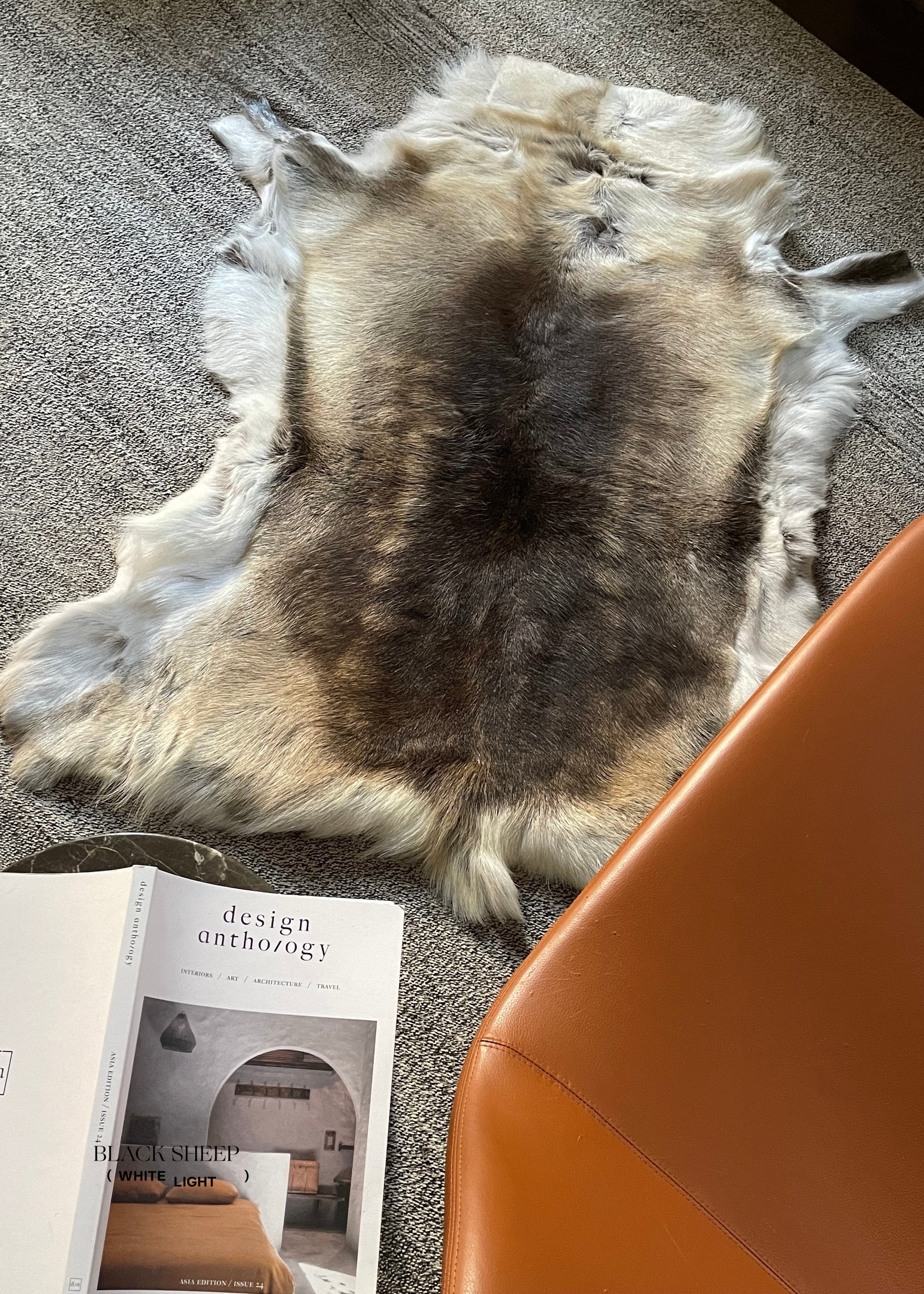 Dark Sami Reindeer Hide - Black Sheep (White Light)