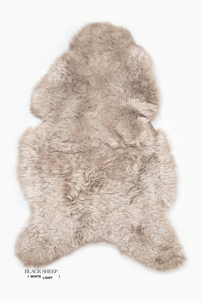 Shorn Linen Icelandic Sheepskin - Black Sheep (White Light)