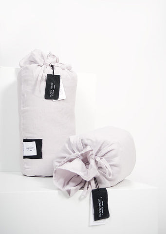 Lavender Grey Italian Linen Sheet Set - Black Sheep (White Light)