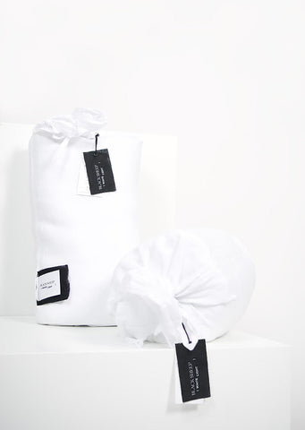 White Italian Linen Duvet Set - Black Sheep (White Light)