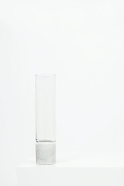 Bianco Carrara Marble and Glass Vase - Black Sheep (White Light)