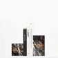 Golden Black Marble Asymmetric Book Ends - Black Sheep (White Light)