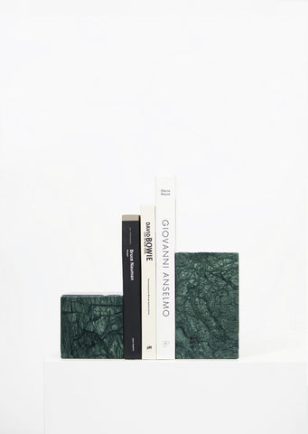 Empress Green Marble Asymmetric Book Ends - Black Sheep (White Light)