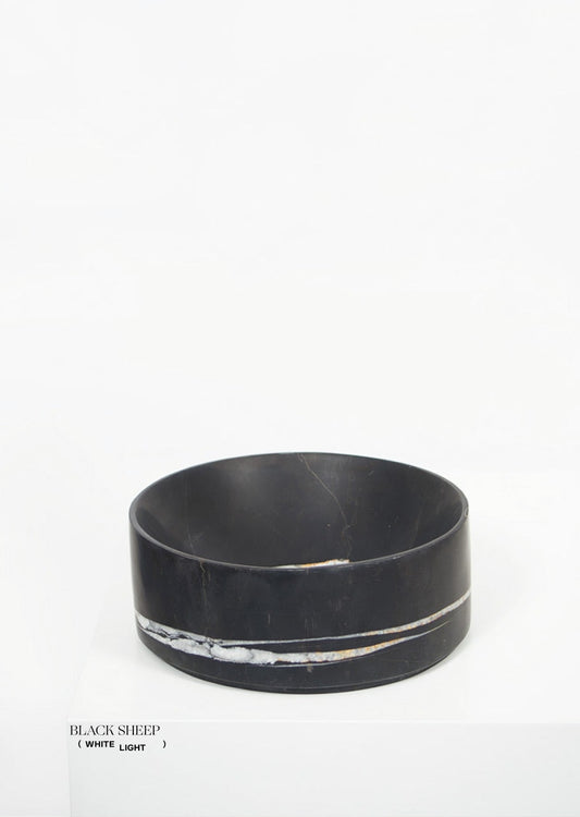 Lauren Black Marble Deep Dish - Black Sheep (White Light)