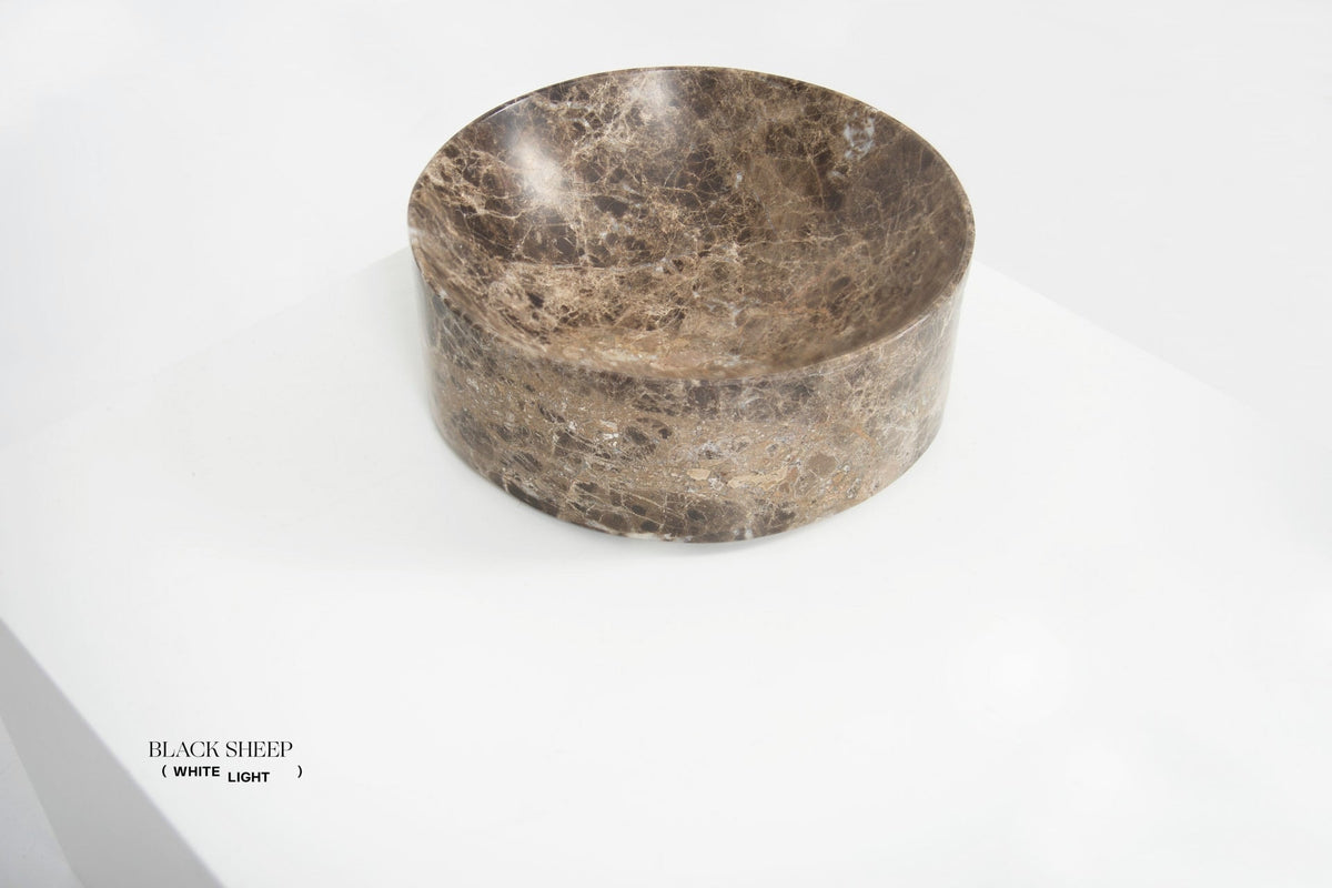 Dark Emperador Marble Deep Dish - Black Sheep (White Light)