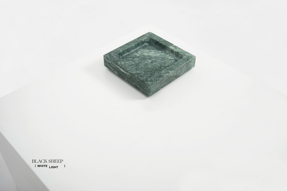 Empress Green Marble Square Tray - Black Sheep (White Light)